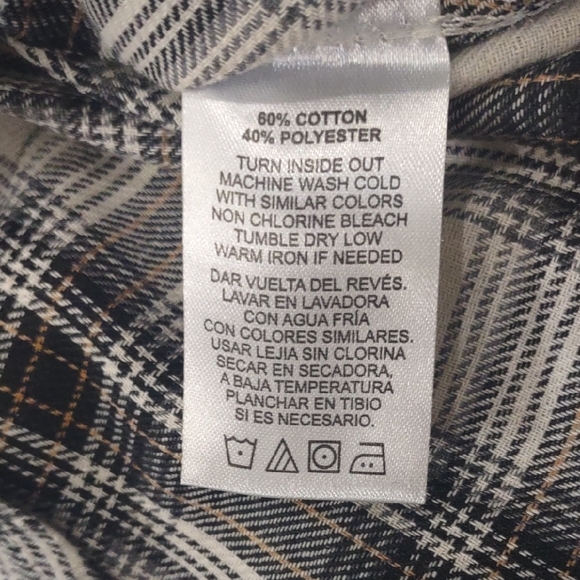 TONY HAWK Black and White , Brown Button Down Shirt Classic Plaid Design - Picture 16 of 17